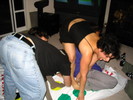 Mike, Jane, Heather, Sunny playing Twister