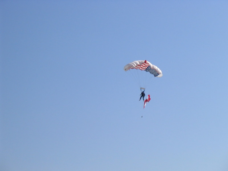 Parachute flag delivery